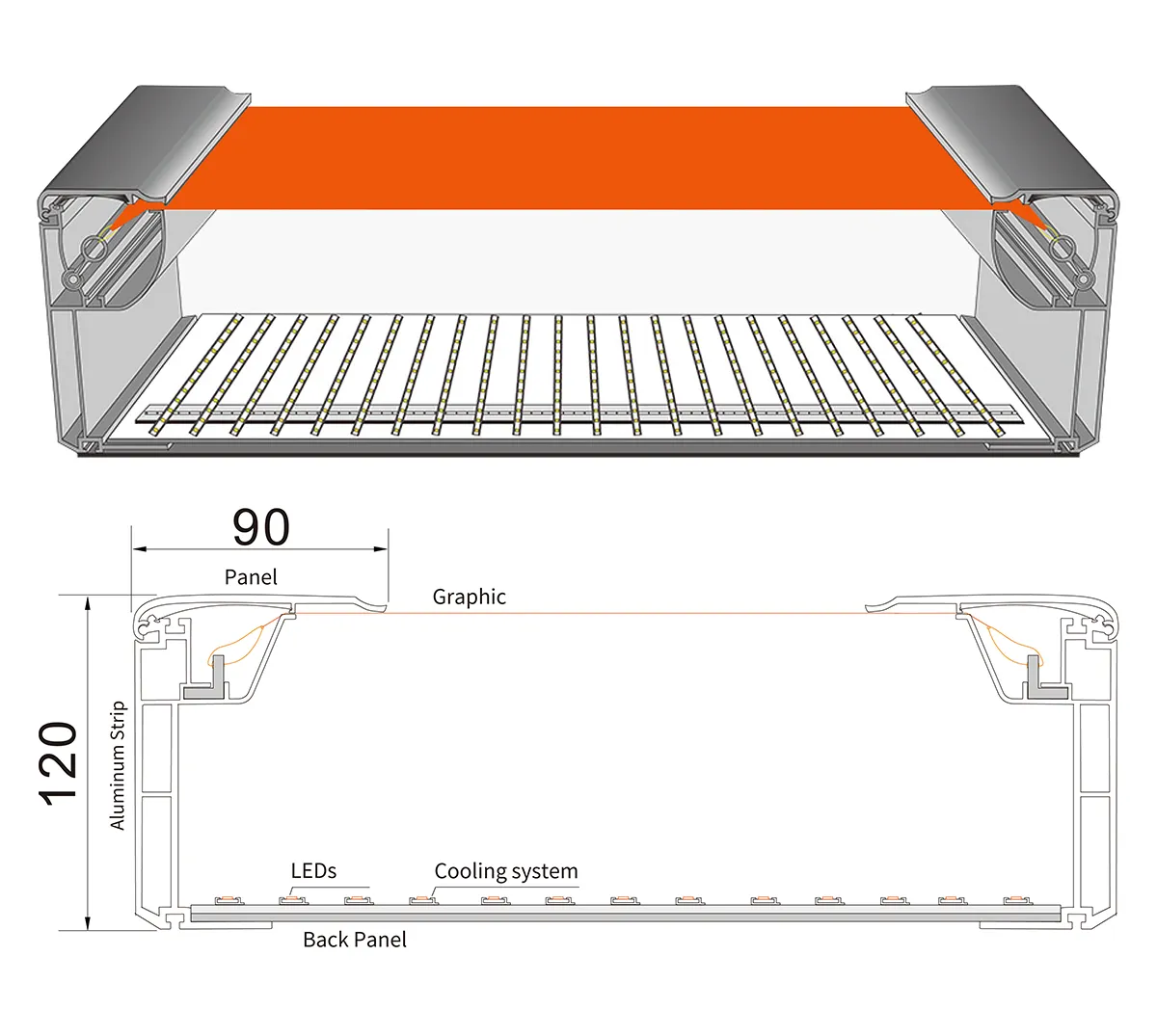 Structure-LED Snap-on Fabric Light Box-12090