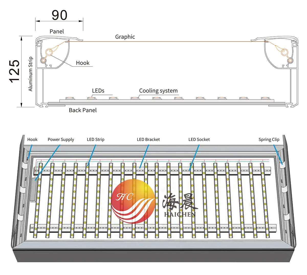 Structure-LED Snap-on Fabric Light Box-12590