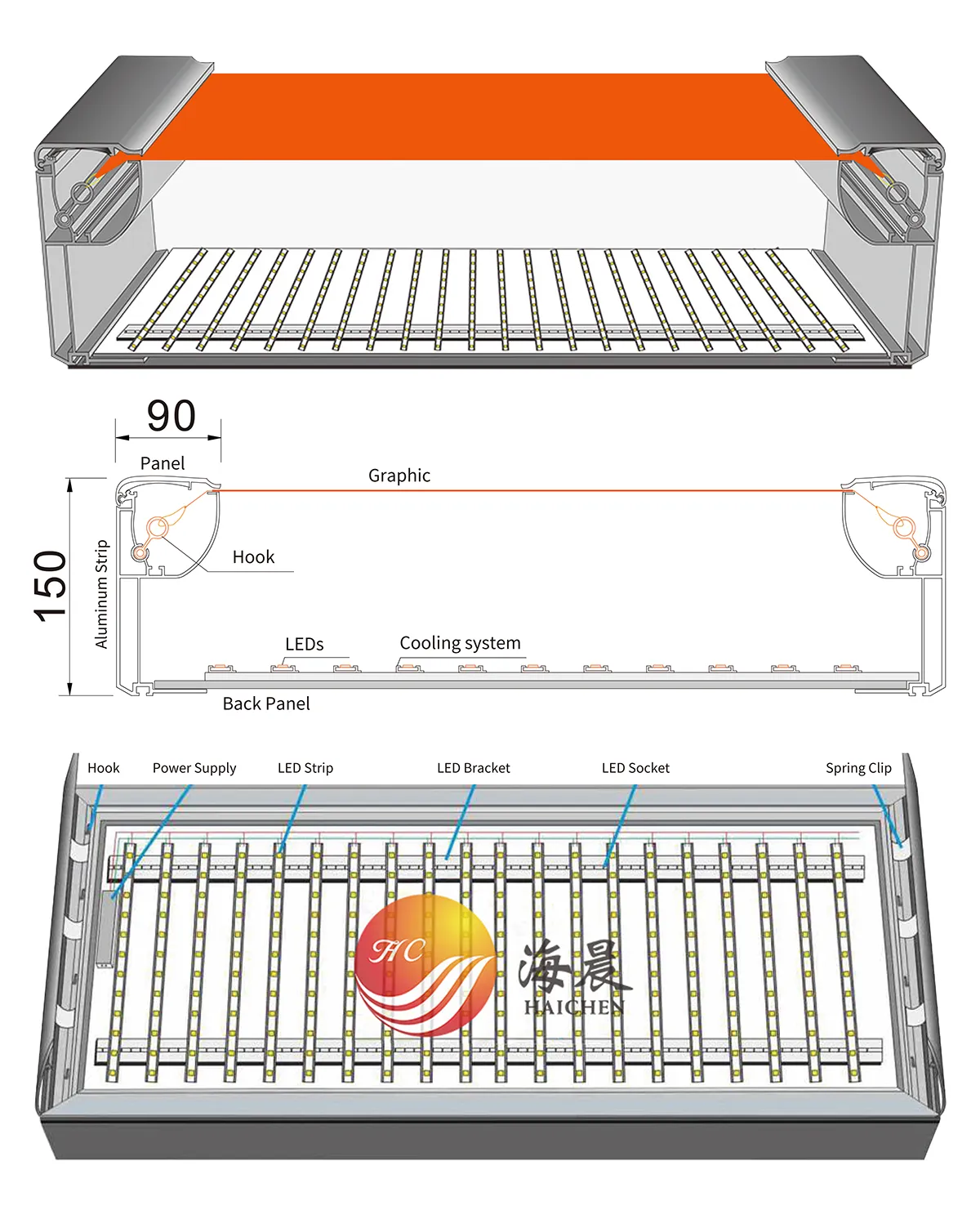 Structure-LED Snap-on Fabric Light Box-15090