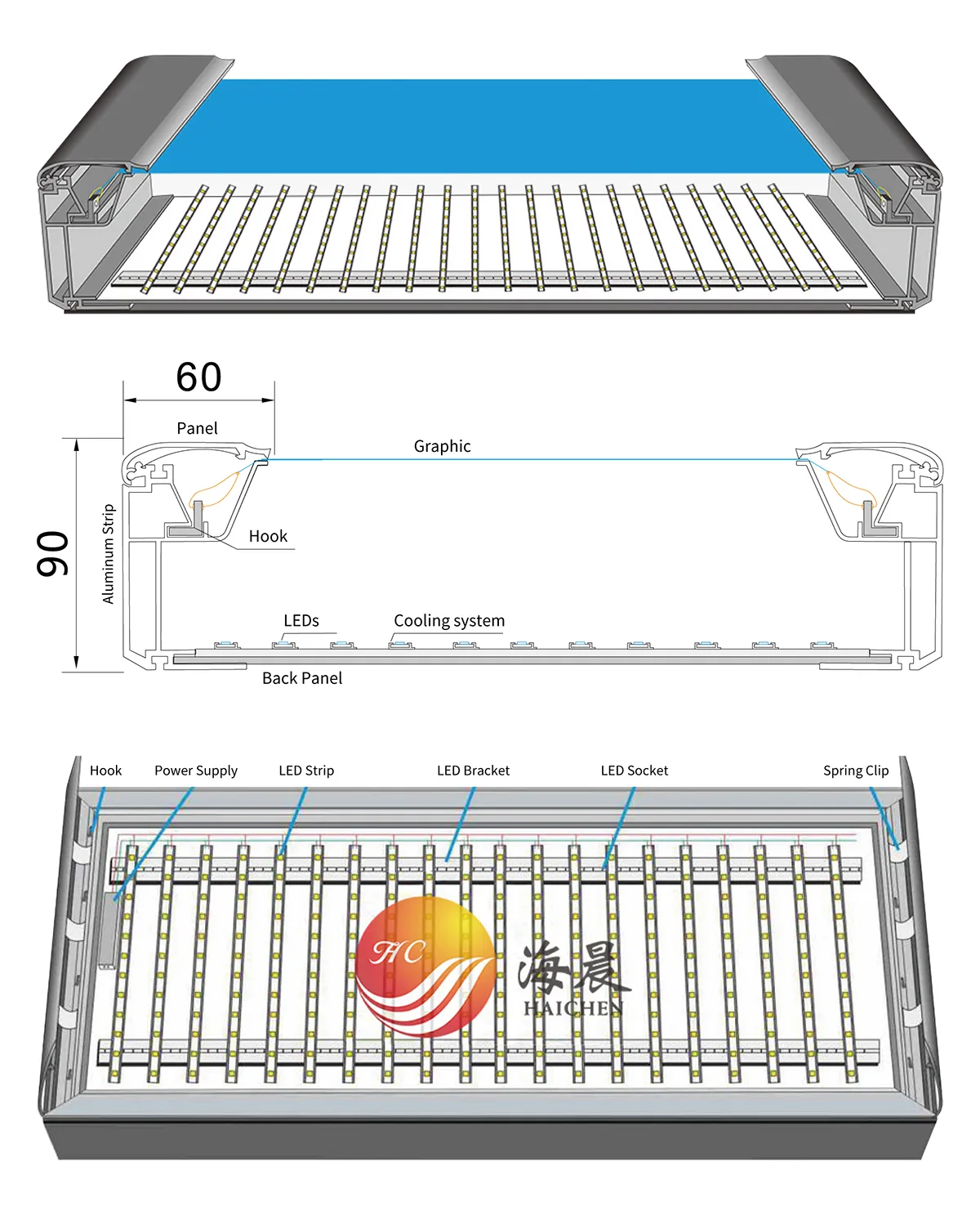 Structure-LED Snap-on Fabric Light Box-9060